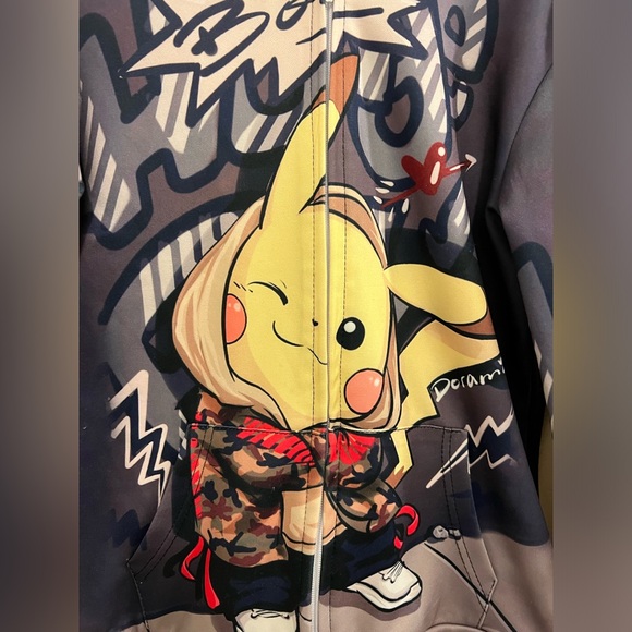 Pre-Loved Youth Zippered Pikachu Hoodie - Picture 2 of 5